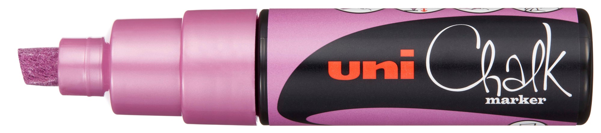 SP- MARKER CHALK UNI PWE8K BOLD CHISEL TIP METALLIC PINK