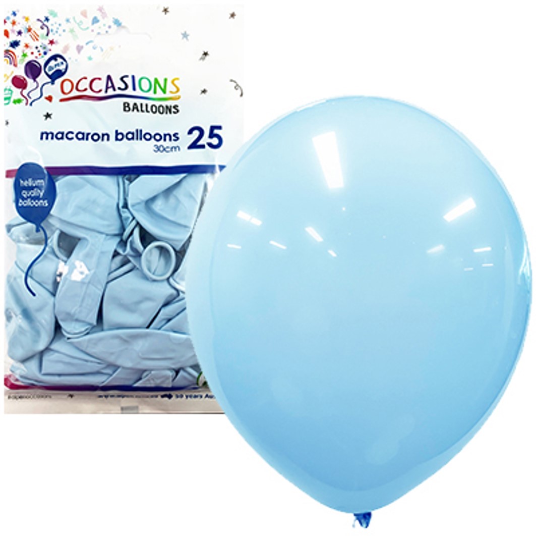 BALLOONS ALPEN 30CM MACARON PASTEL LIGHT BLUE PK25