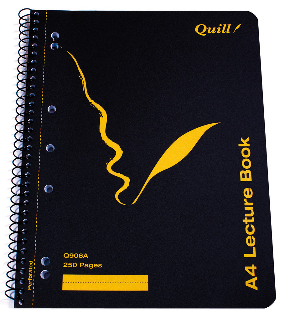 LECTURE BOOK QUILL A4 RULED S/O BLACK 250PG