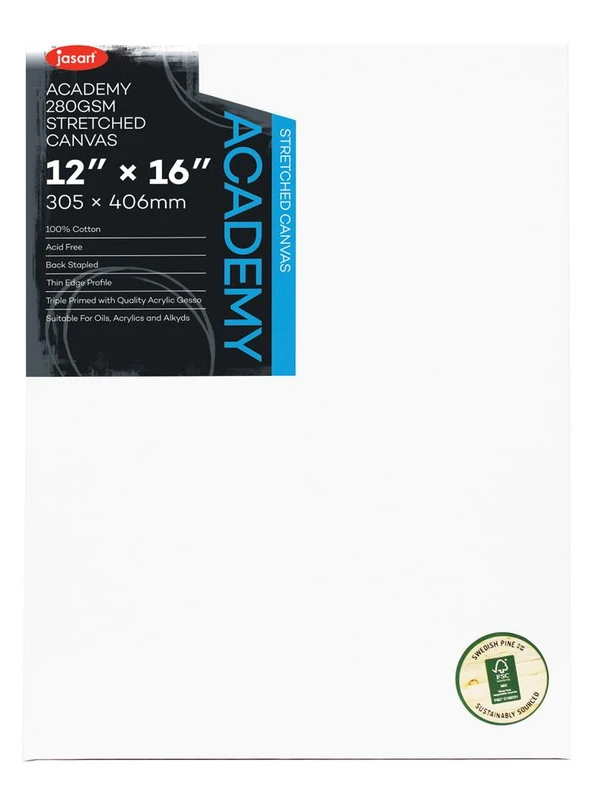 CANVAS JASART 12X16 ACADEMY THIN EDGE FSC MIX