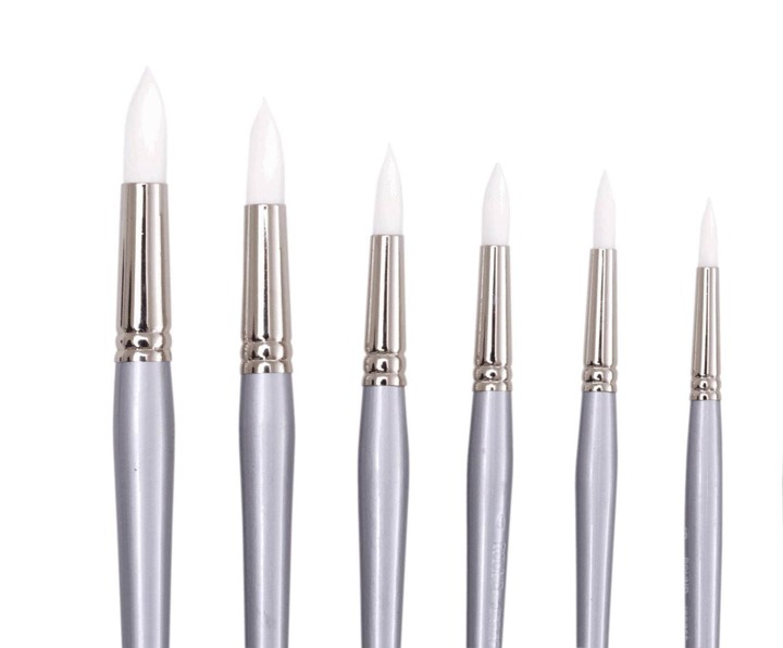 BRUSH JASART WHITE TAKLON ROUND SIZE 3/0