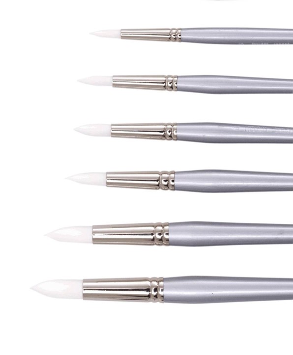 BRUSH JASART WHITE TAKLON ROUND SIZE 24
