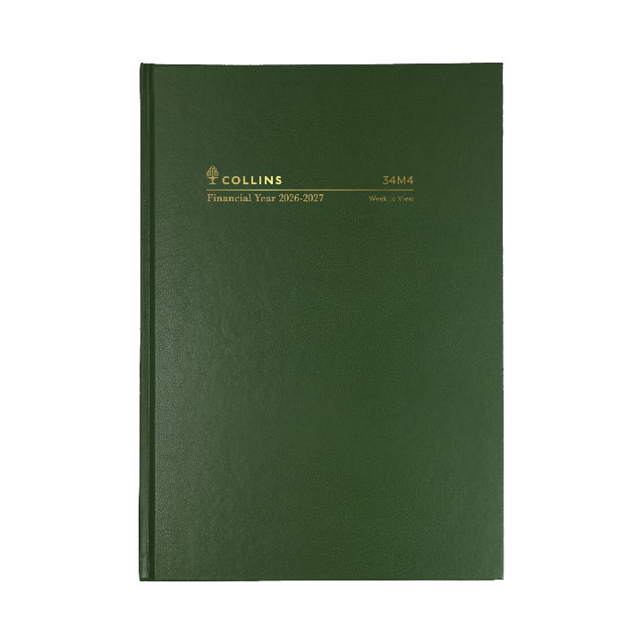 DIARY FINANCIAL YEAR 26-27 COLLINS A4 34M4 P40 WTV GREEN