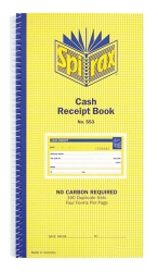 CASH REC BOOK SPIRAX 553 DUP C/LESS 4TV PK10