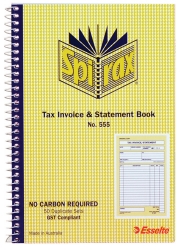 INV/STAT BOOK SPIRAX 555 DUP 50LF