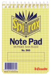 NOTEBOOK SPIRAX 560 112X77MM TOP OPENING 96PG PK40