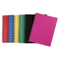 NOTEBOOK SPIRAX 512 A4 HARD COVER TWIN WIRO ASST PK4