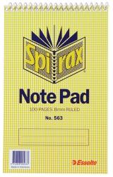 NOTEBOOK SPIRAX 563 S/HAND T/O 100PG PK20