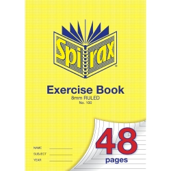 EXERCISE BOOK SPIRAX A4 100 8MM RULED 48PG
