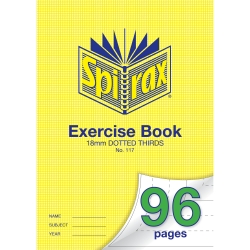EXERCISE BOOK SPIRAX A4 117 18MM DOTTED THIRDS 96PG