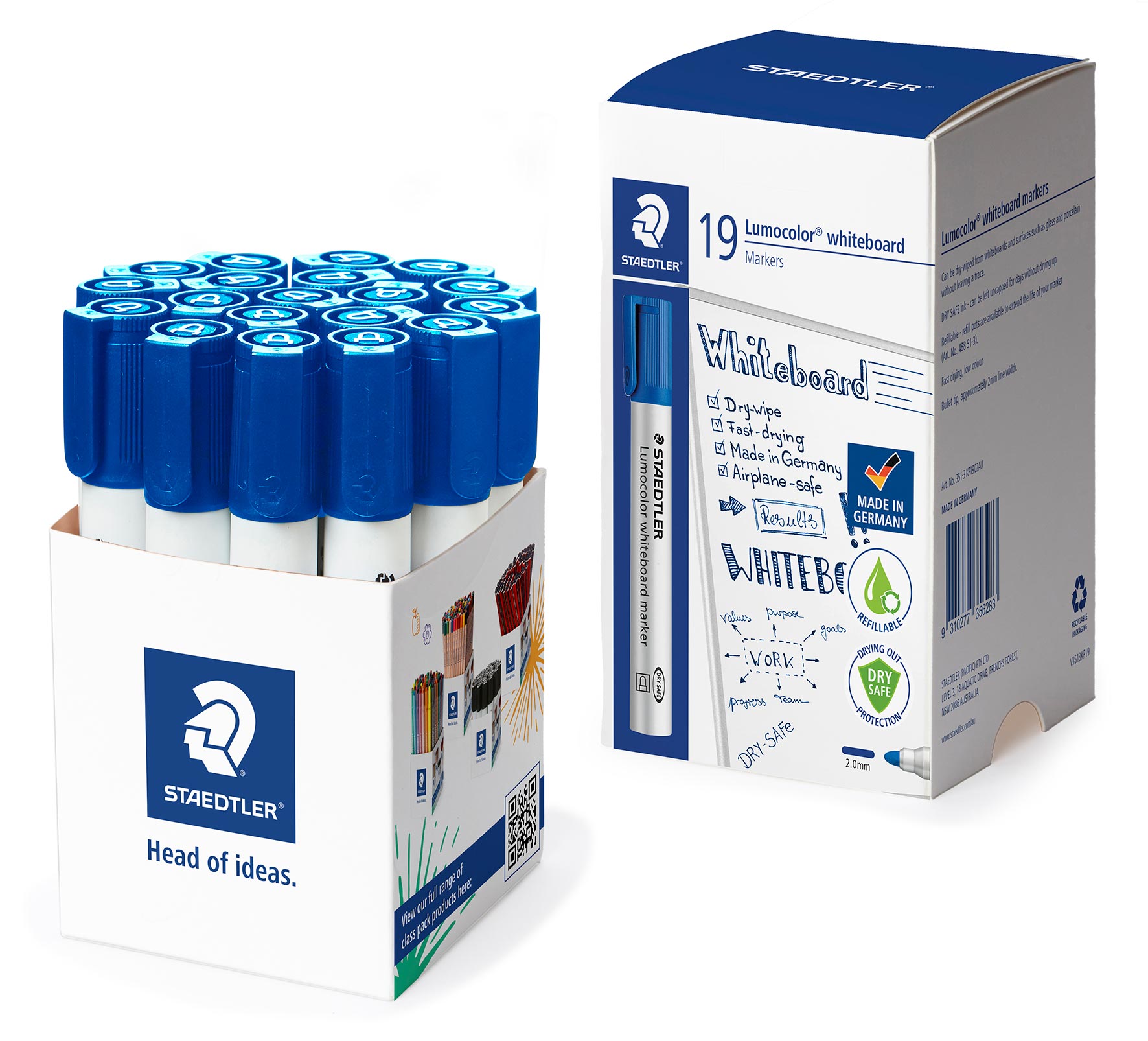 SP- MARKER STAEDTLER LUMOCOLOUR WHITEBOARD 351 BULLET BLUE CUP19