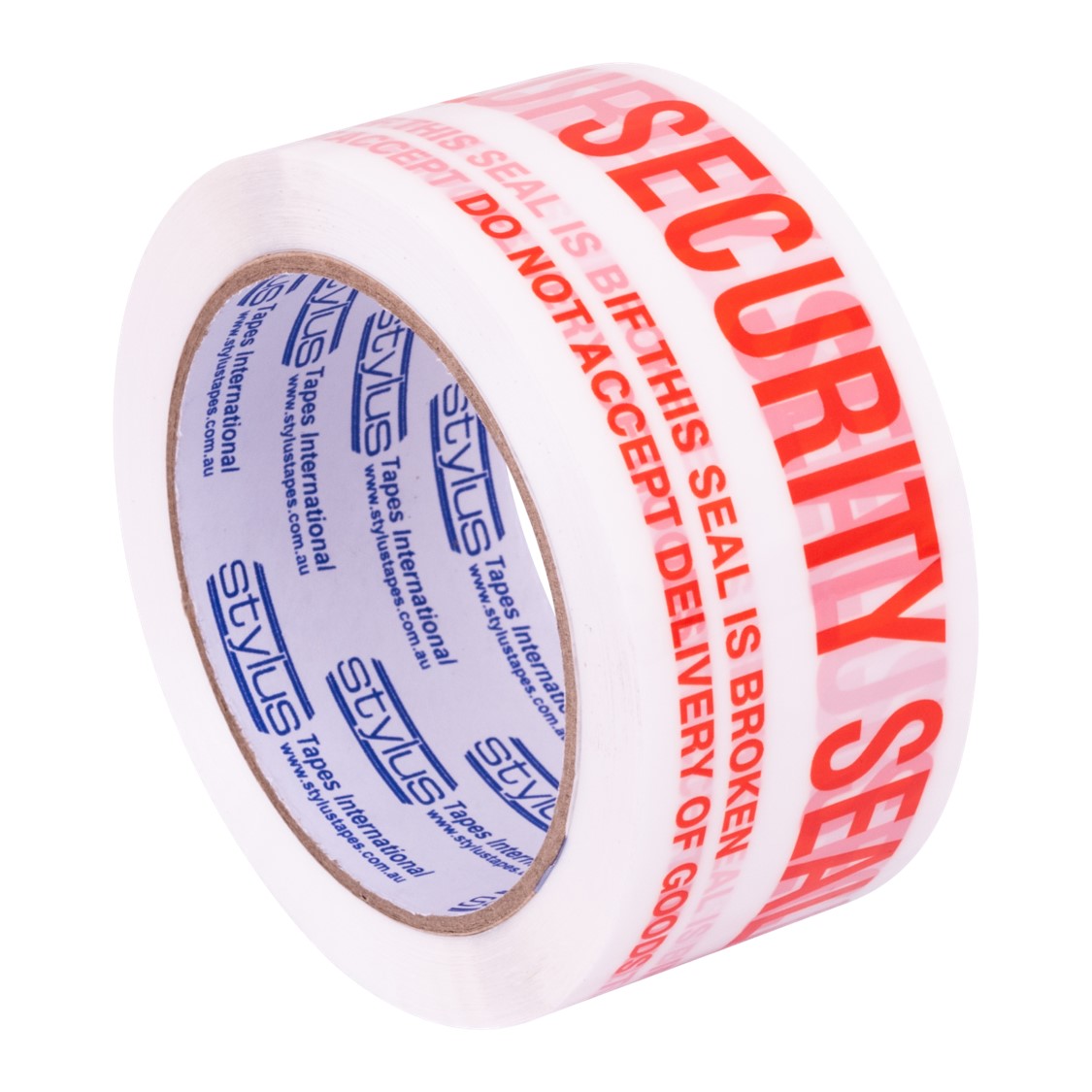 PACKAGING TAPE STYLUS 48MM X 66M SP250 SECURITY SEAL RED/WHITE CTN36