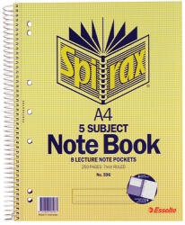 NOTEBOOK SPIRAX 596 A4 5 SUBJECT S/O 250PG PK5