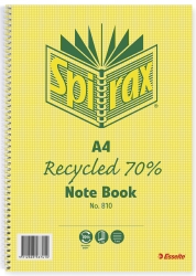 NOTEBOOK SPIRAX RECYCLED A4 810 120PG PK5