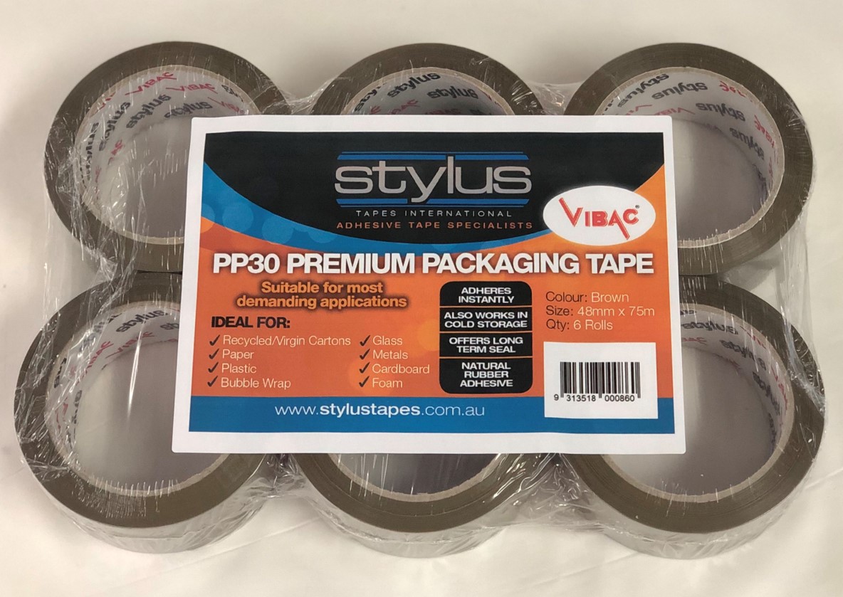 SP- PACKAGING TAPE VIBAC 48MM X 75M PP30 BROWN PK6
