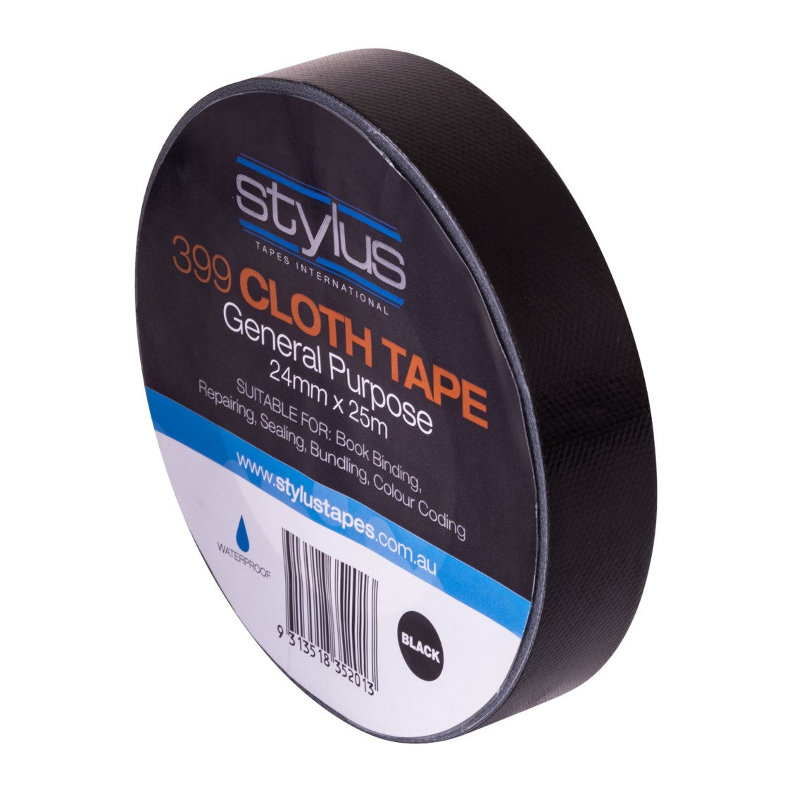 SP- CLOTH TAPE STYLUS 24MM X 25M 399 GP RETAIL BLACK