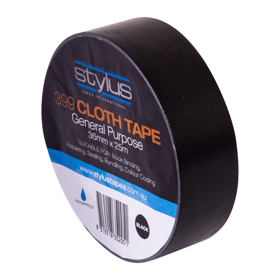 SP- CLOTH TAPE STYLUS 36MM X 25M 399 GP RETAIL BLACK