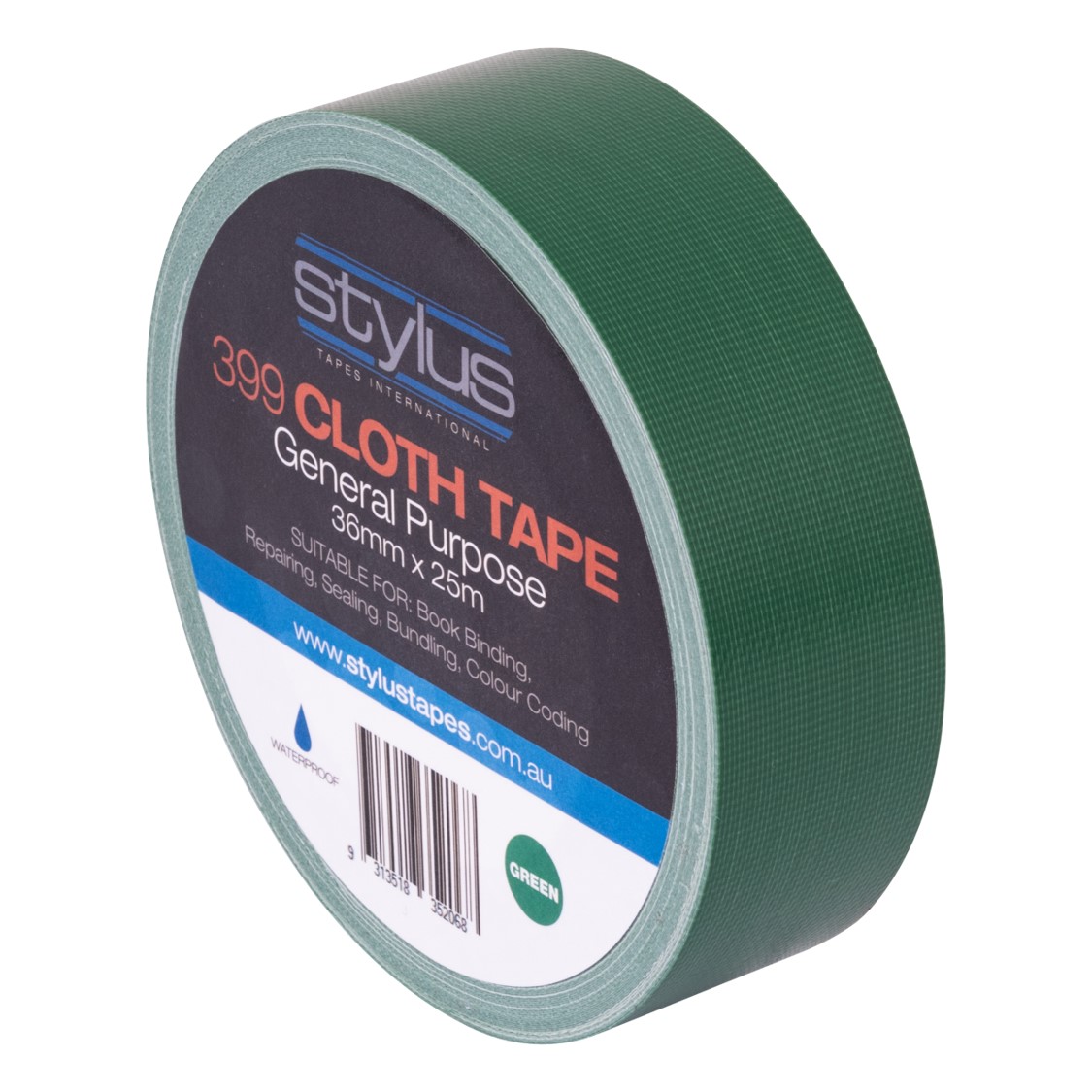 SP- CLOTH TAPE STYLUS 36MM X 25M 399 GP RETAIL GREEN