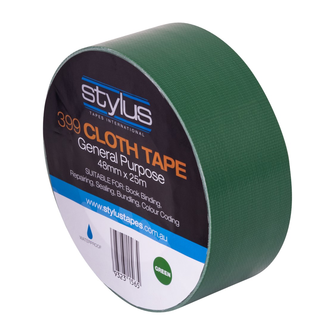 SP- CLOTH TAPE STYLUS 48MM X 25M 399 GP RETAIL GREEN