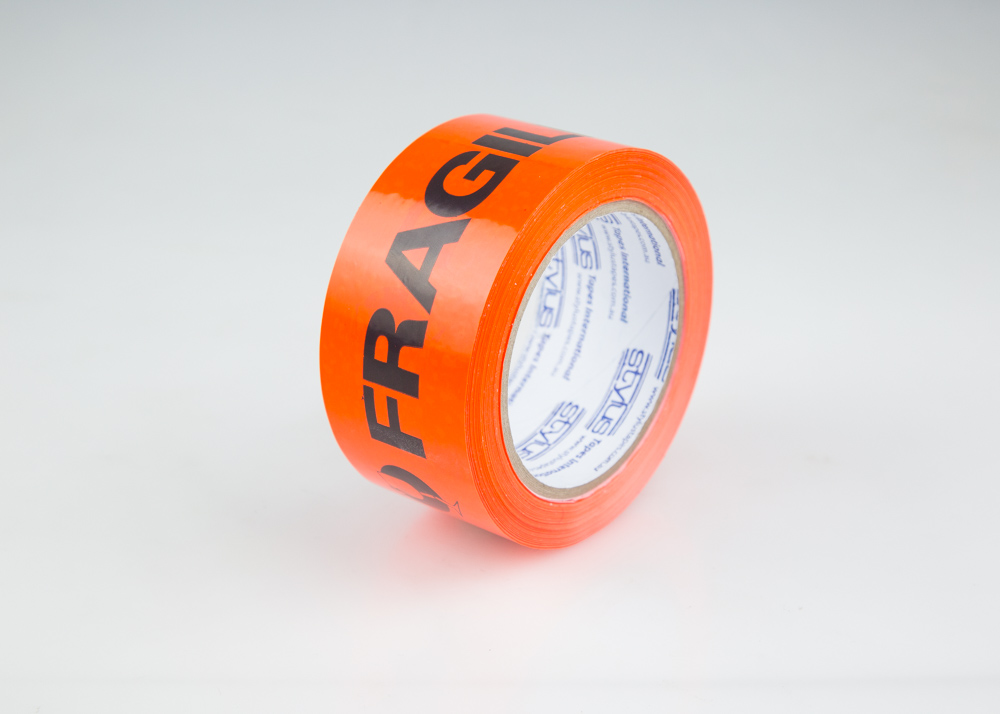 SP- PACKAGING TAPE STYLUS 50MM X 66M SP455 FRAGILE BLACK/FL ORANGE CTN36