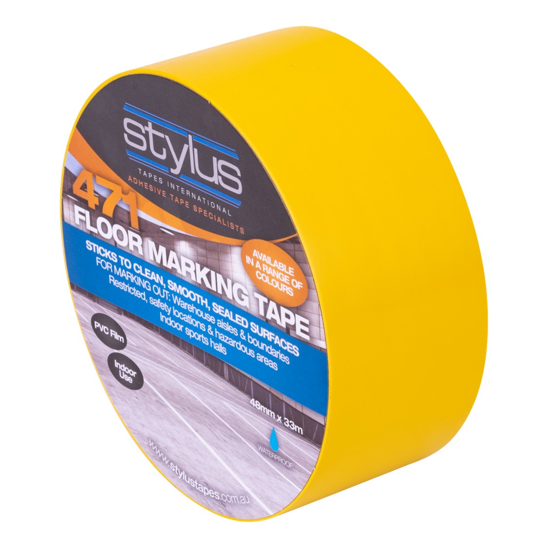 SP- FLOOR MARKING STYLUS 48MM X 33M 471 YELLOW PK2