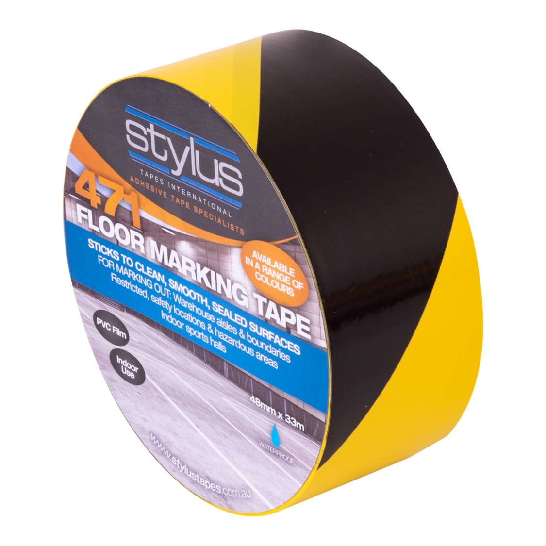 SP- SAFETY MARKING STYLUS 48MM X 33M 471 YELLOW/BLACK