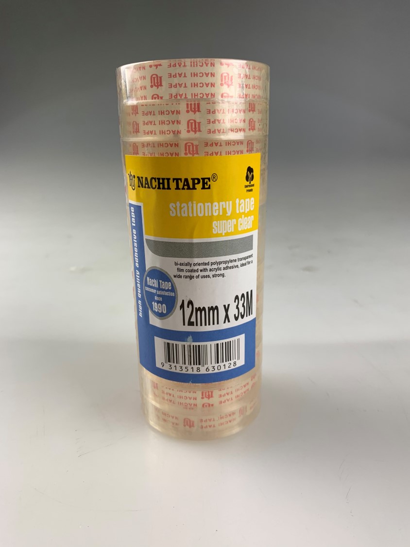SP- STATIONERY TAPE NACHI 12MM X 33M 630 CRYSTAL CLEAR TOWER12