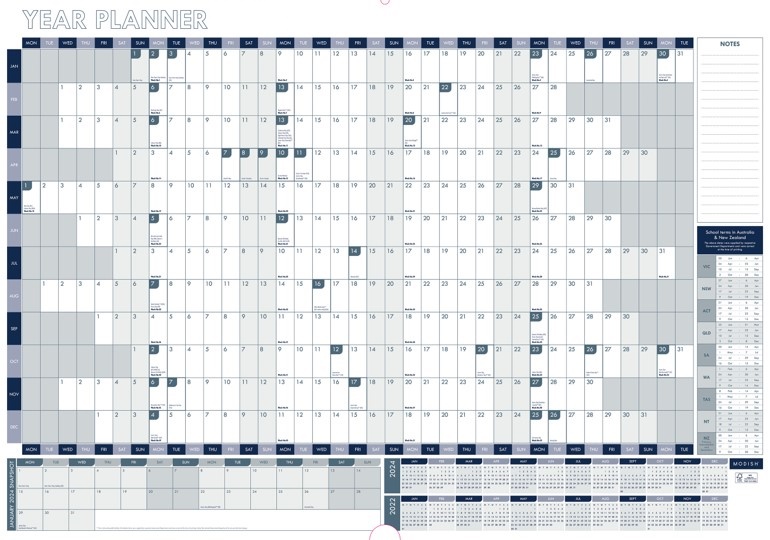 WALL PLANNER 2027 870X610MM YTV