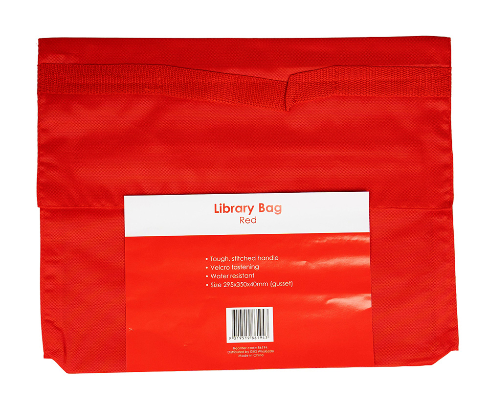 LIBRARY BAG GNS BASIC 295X350MM RED