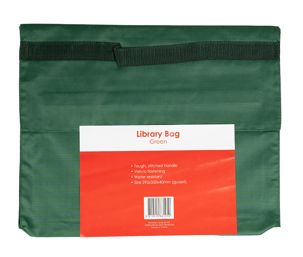 LIBRARY BAG GNS BASIC 295X350MM GREEN
