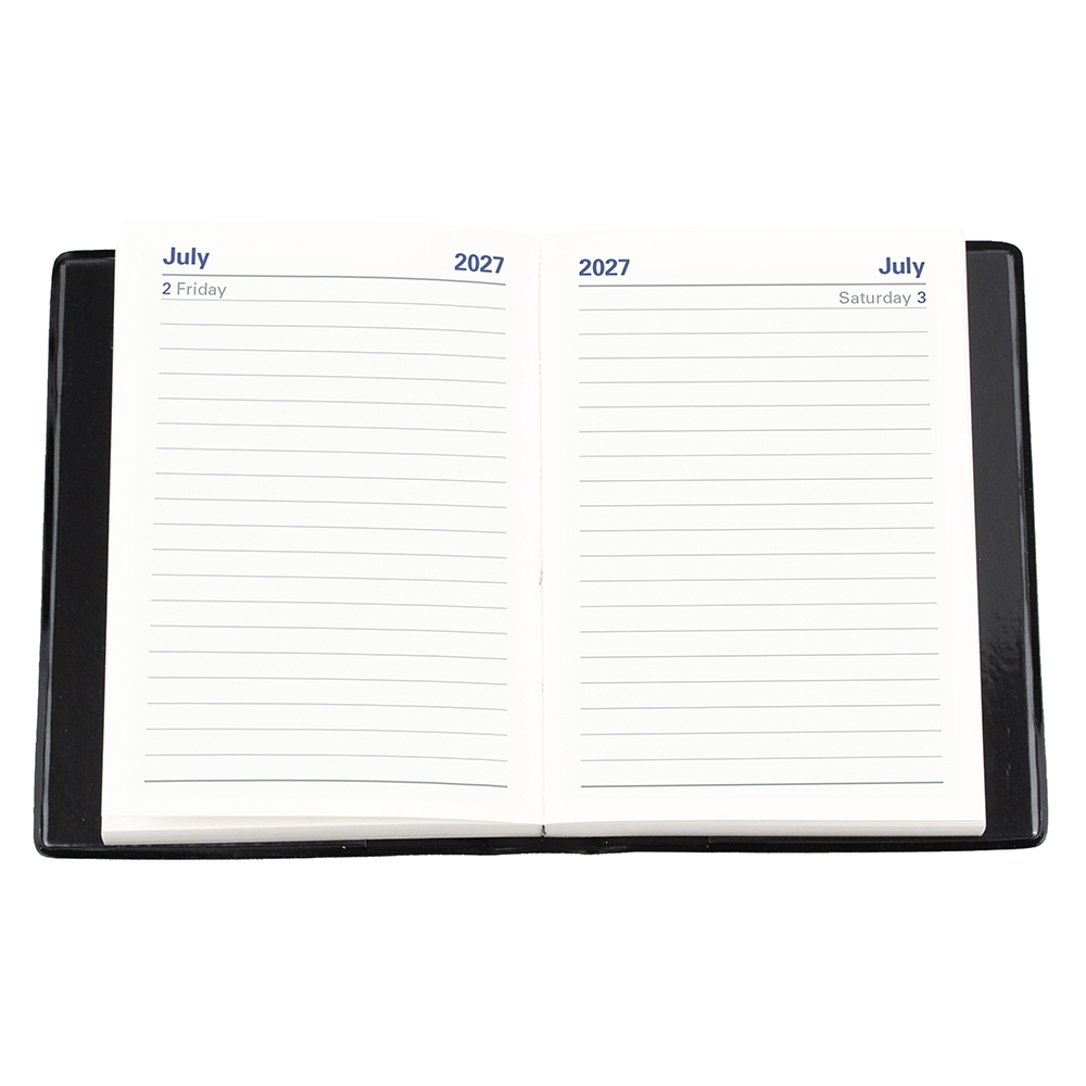 DIARY 2027 COLLINS BELMONT A7 137.V99 PVC POCKET DTP BLACK