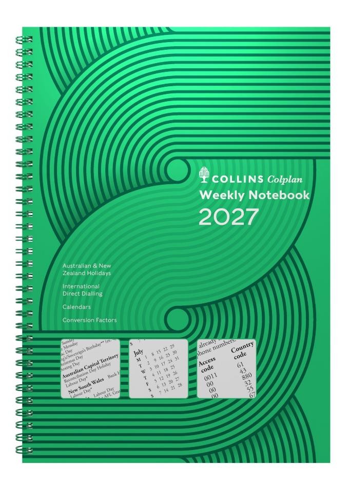 DIARY 2027 COLLINS COLPLAN A4 62.P52 WITH NOTES WTV GREEN