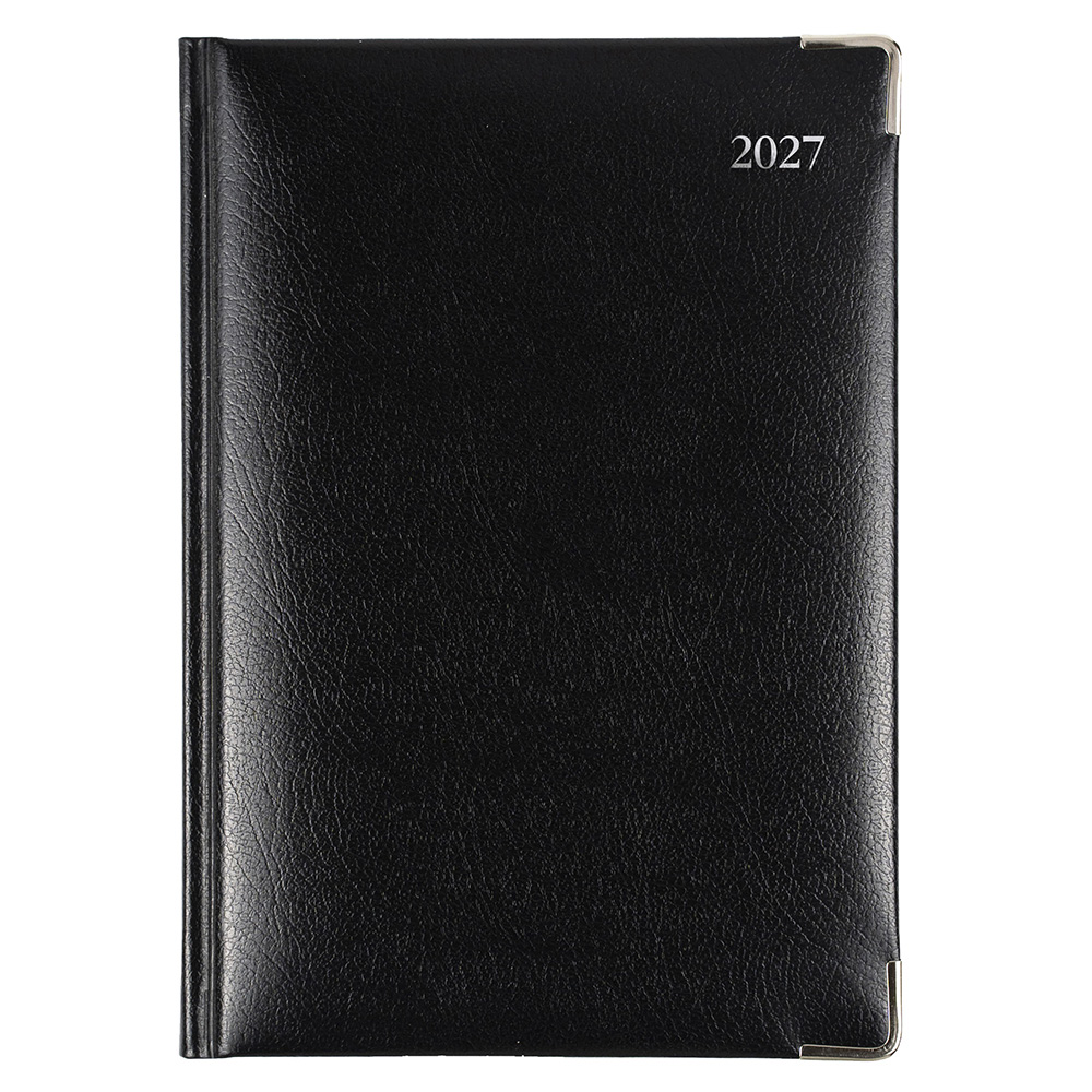 DIARY 2027 DEBDEN MANAGEMENT A5 189.B99 BONDED LEATHER DTP BLACK