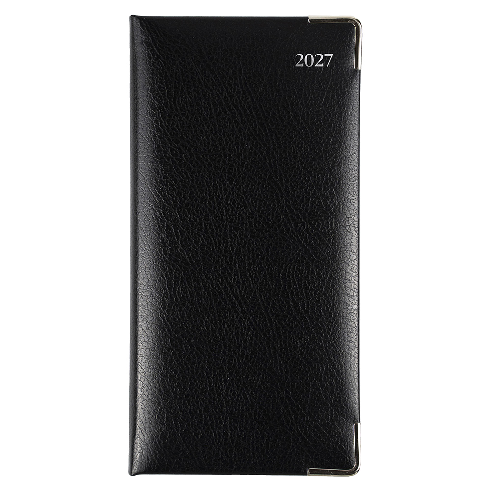 DIARY 2027 DEBDEN MANAGEMENT B6/7 176X88 379L.B99 B/LEATH WTV LSCAPE BLACK