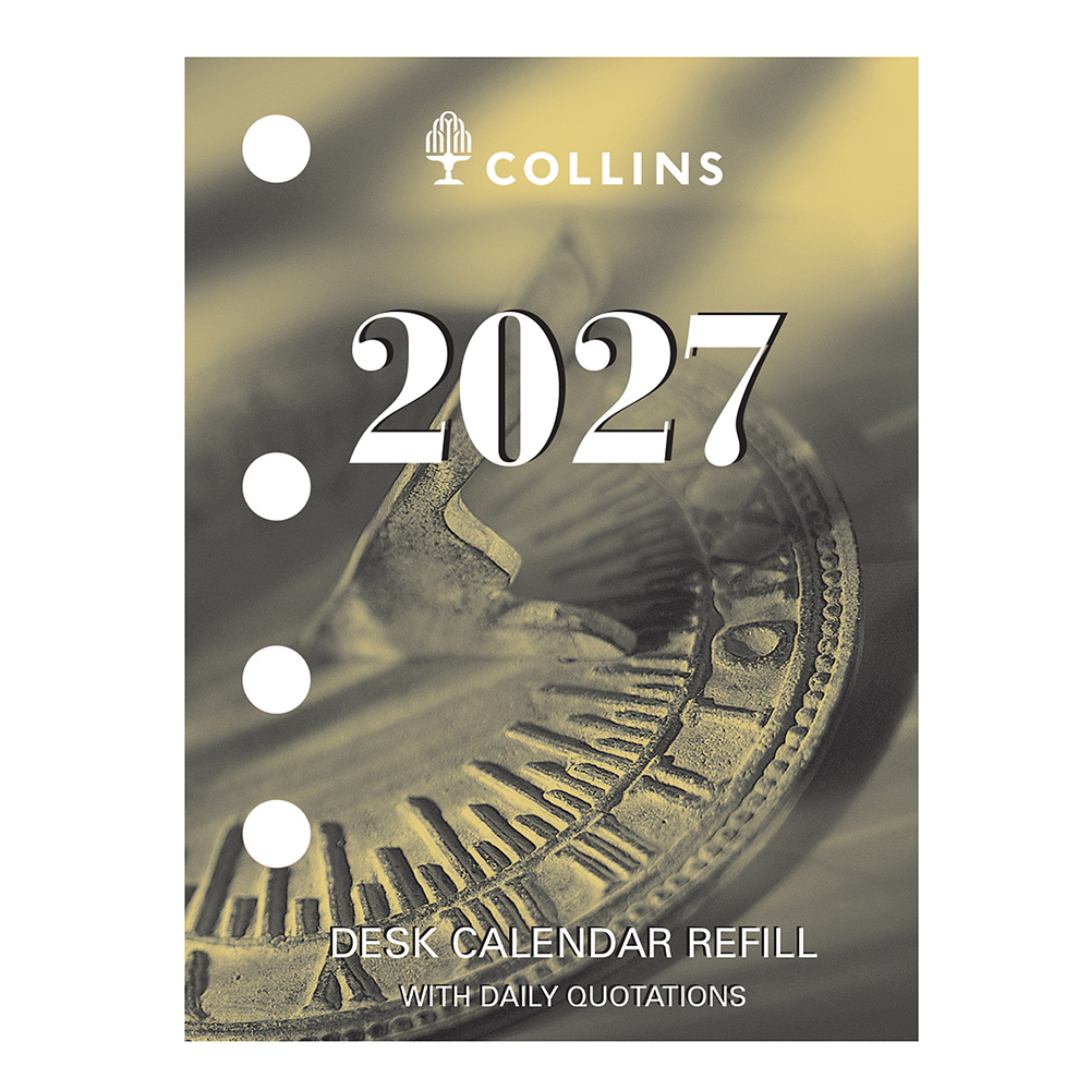 DESK CALENDAR REFILL COLLINS 2027 76X102MM DCRS SIDE PUNCH
