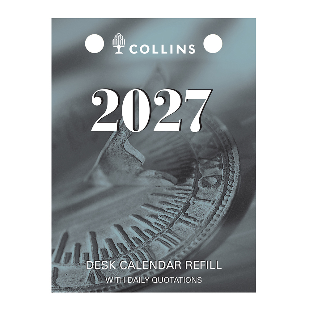 DESK CALENDAR REFILL COLLINS 2027 76X102MM DCRT TOP PUNCH