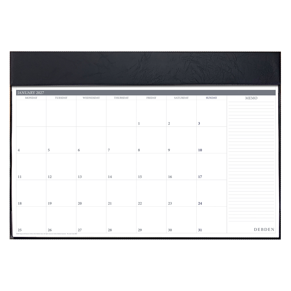 PLANNER 2027 DEBDEN 420X594MM 3902.V99 EXECUTIVE DESK TOP MTV BLACK