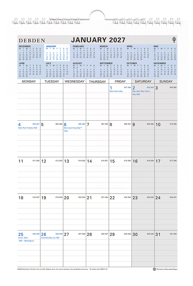 CALENDAR 2027 COLLINS A4 CE0011 WIRO MTV