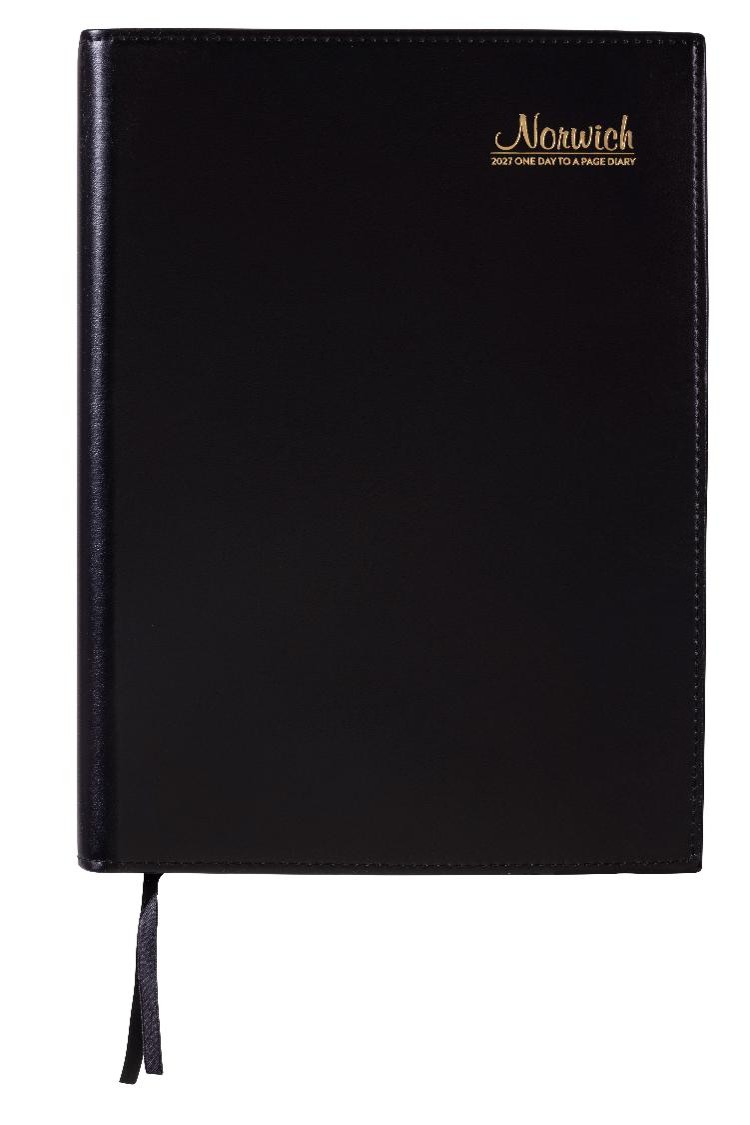 DIARY 2027 CUMBERLAND NORWICH 41S A4 PVC SPIRAL DTP BLACK