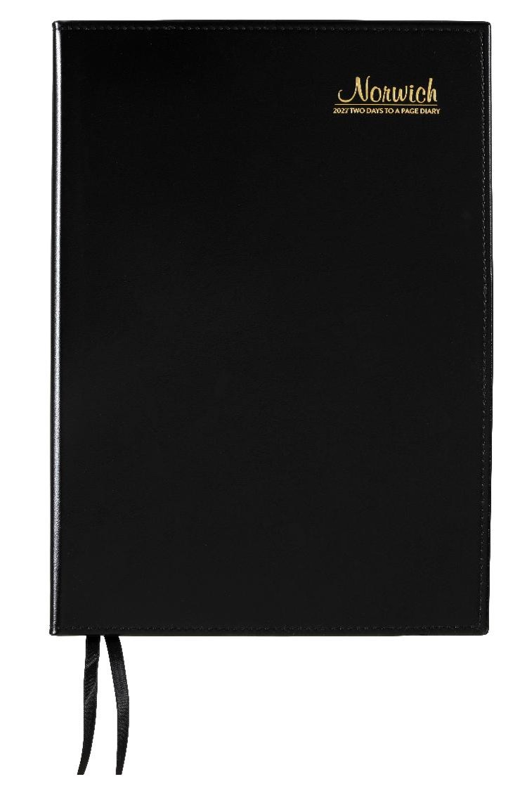 DIARY 2027 CUMBERLAND NORWICH 42S A4 PVC SPIRAL 2DTP BLACK