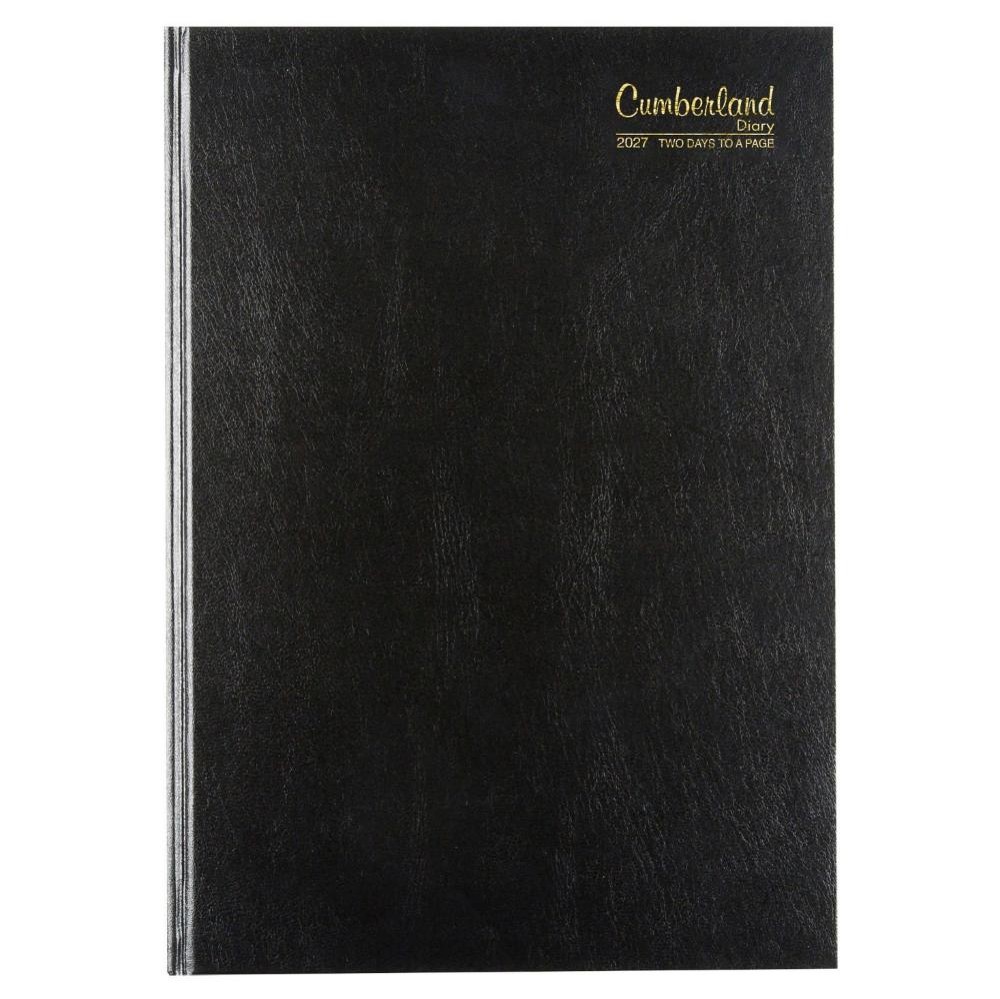 DIARY 2027 CUMBERLAND 42ECBK A4 CASEBOUND 2DTP BLACK
