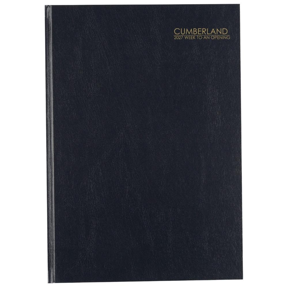 DIARY 2027 CUMBERLAND 47ECBK A4 CASEBOUND WTV BLACK