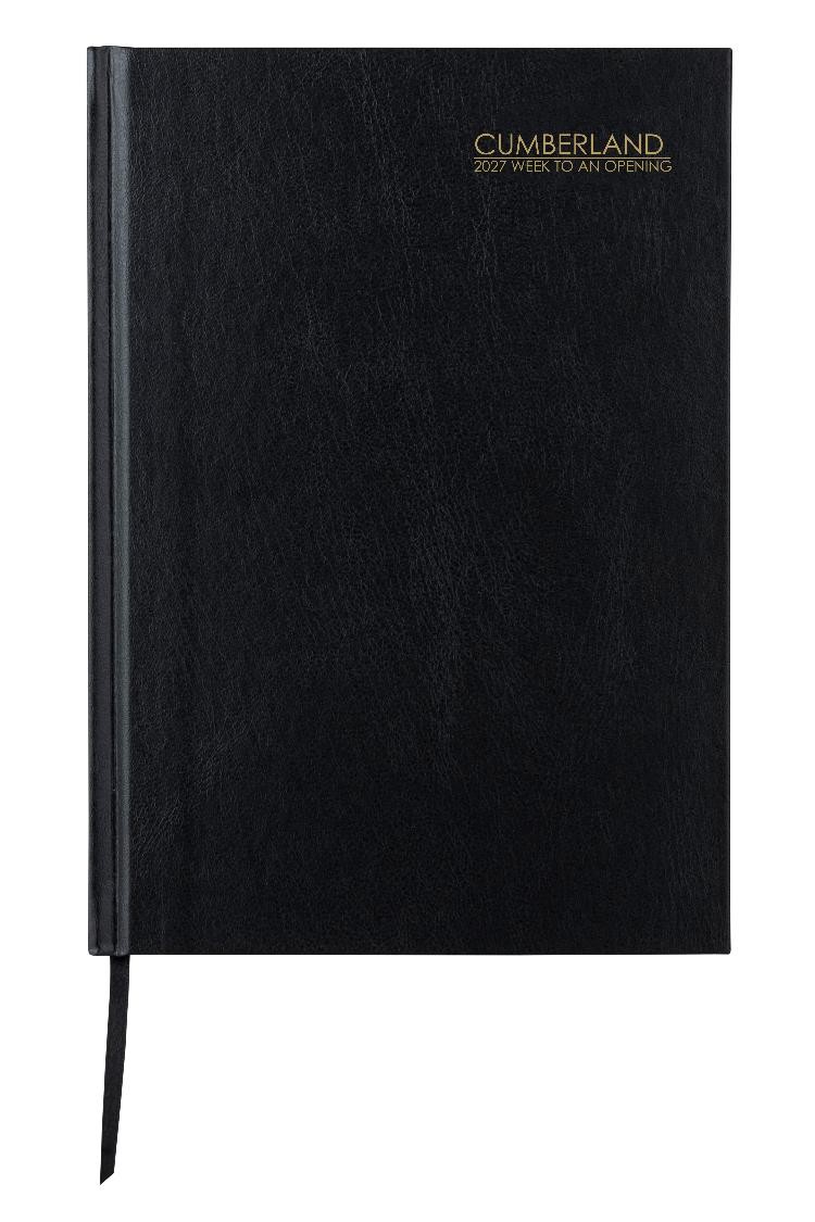 DIARY 2027 CUMBERLAND 57ECBK A5 CASEBOUND WTV BLACK
