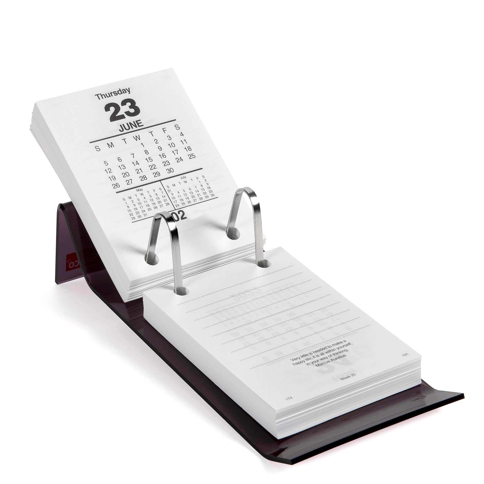 DESK CALENDAR STAND SASCO ACRYLIC TOP PUNCH BROWN