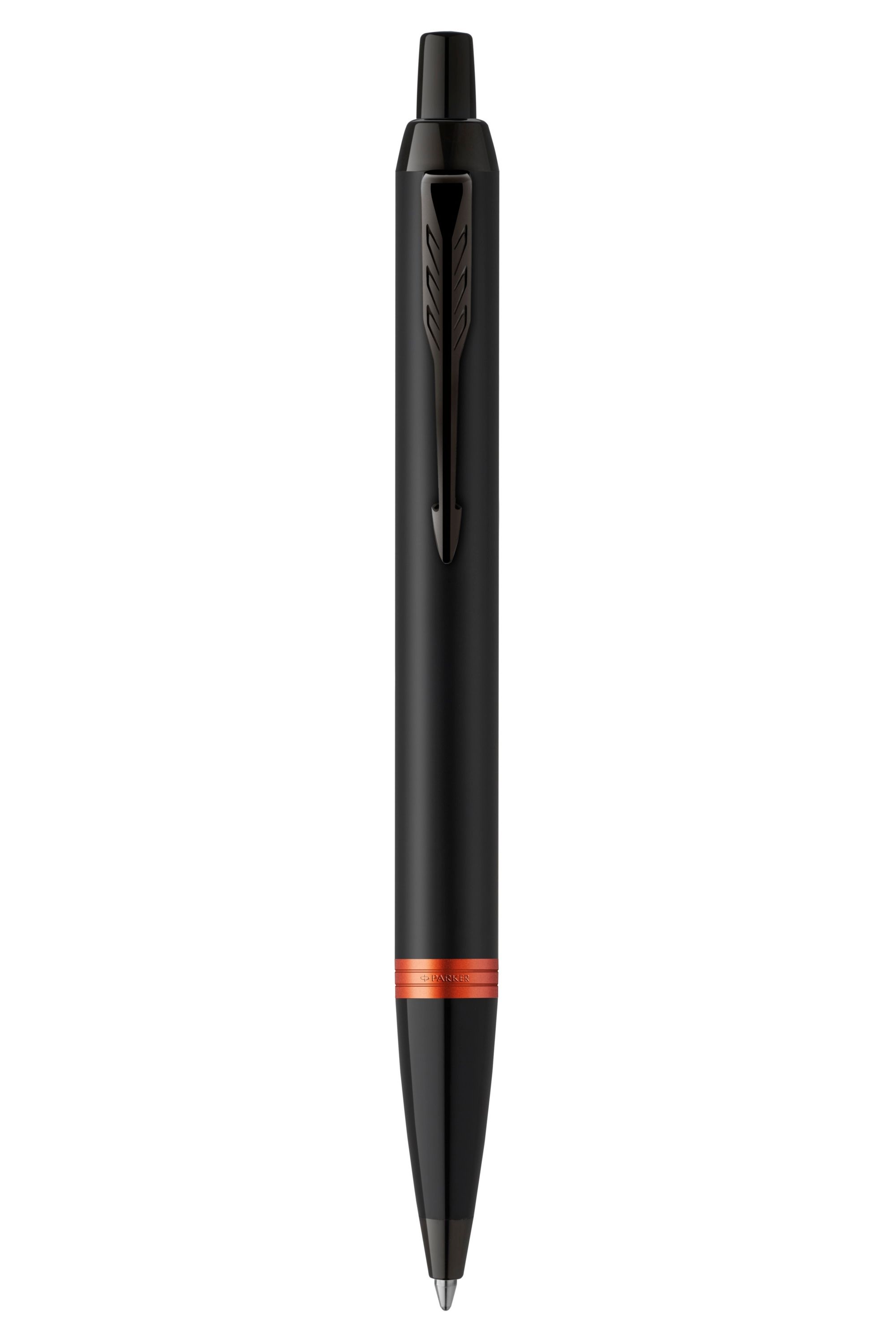 PEN PARKER IM V/RING SATIN BLK LACQUER WITH FLAME ORA ACCENTS BP
