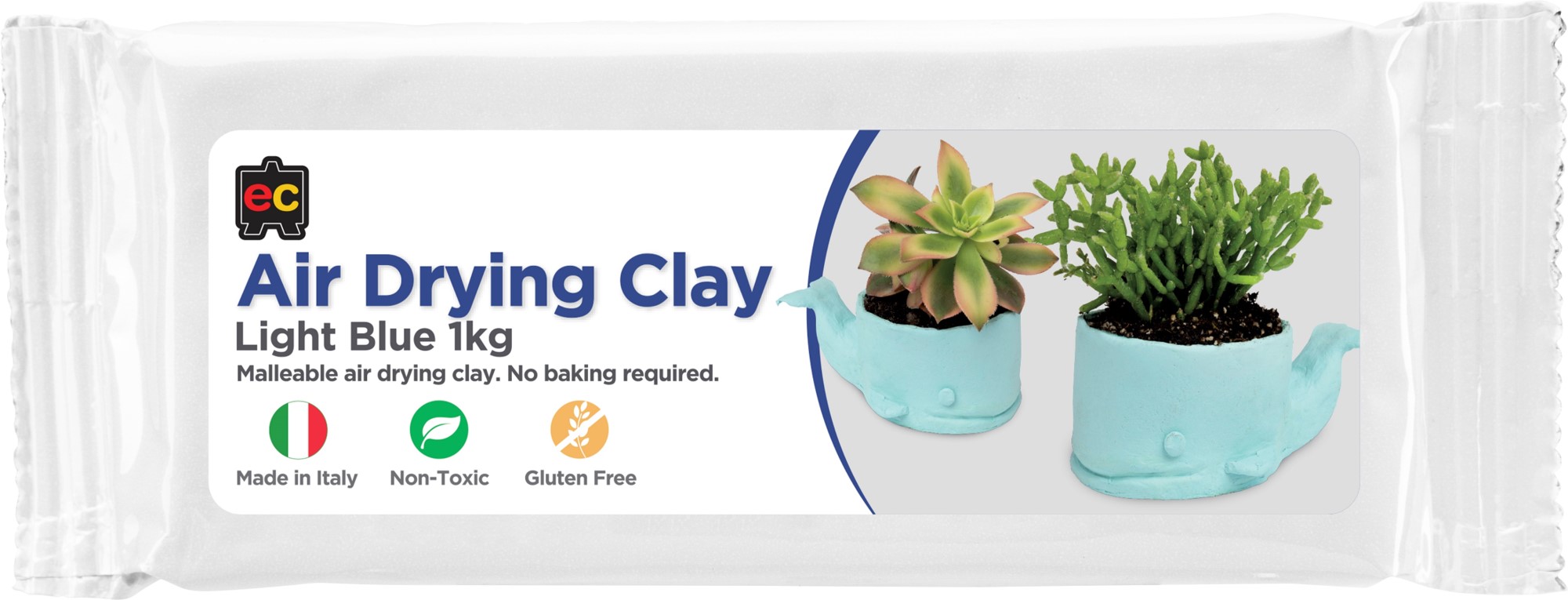 CLAY MODELLING EC AIR-DRY 1KG LIGHT BLUE