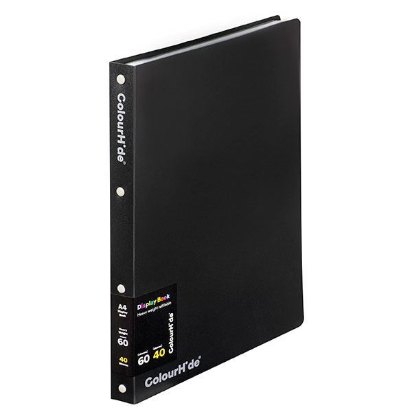 DISPLAY BOOK COLOURHIDE A4 REFILLABLE BLACK