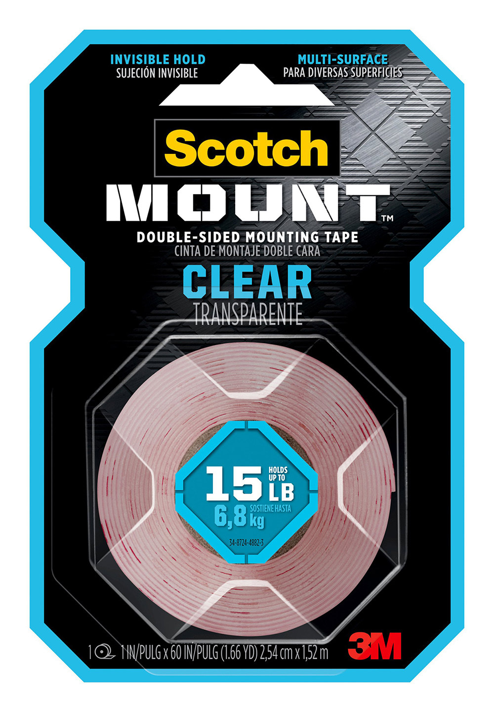 SP- DOUBLE SIDED MOUNTING TAPE 410H 2.54CM X 1.52M SCOTCH CLEAR