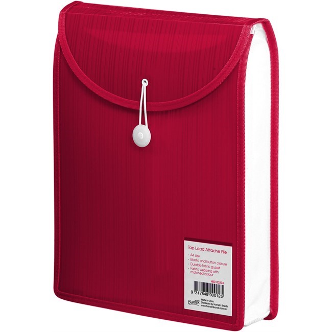 FILE ATTACHE BANTEX A4 TOP OPENING RED