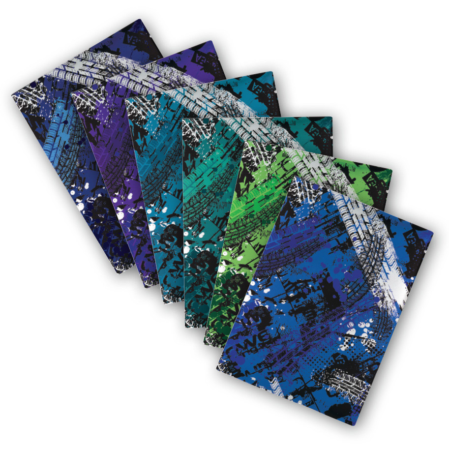 BOOK SLEEVES SCHOOL BUZZ A4 TRACKS ASSORTED PK6